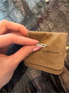 David Yurman Stax Chain 18k White Gold Ring